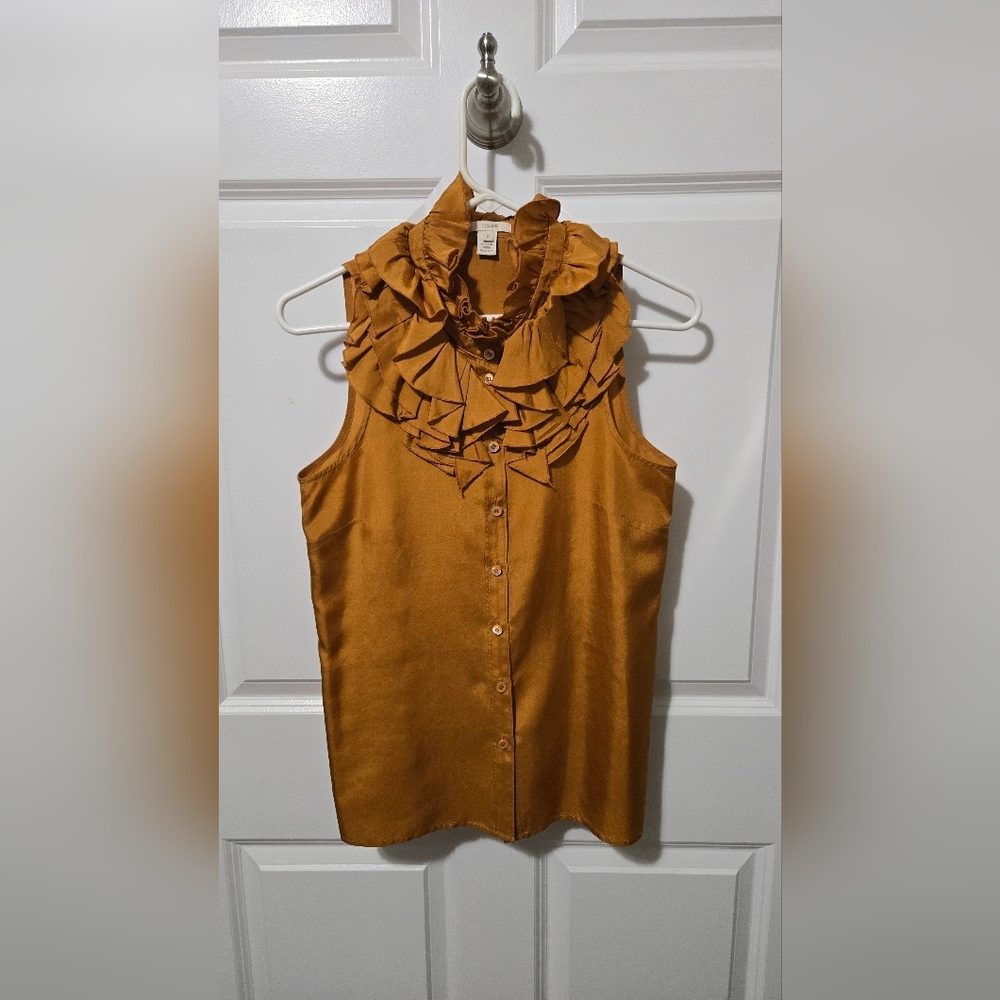 J. Crew Ruffled Blouse in Mustard
